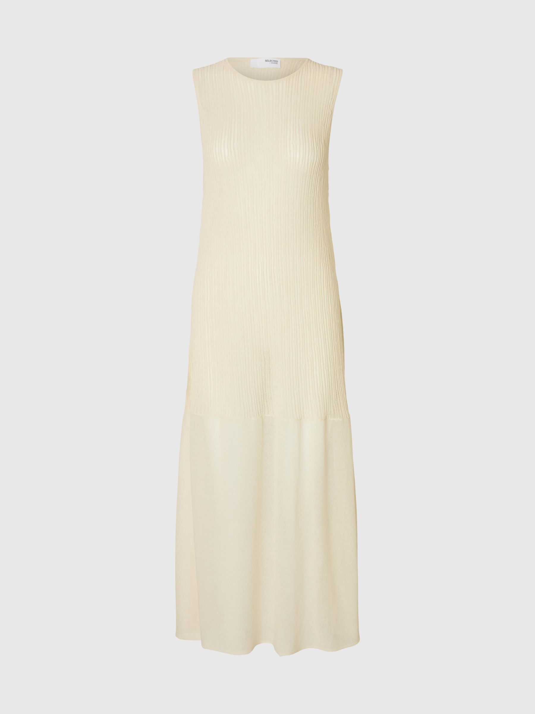 COTTON BLEND MAXI DRESS, Birch, highres