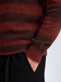 OMBRE STRIPETE CREW NECK-GENSER, Red Ochre, highres