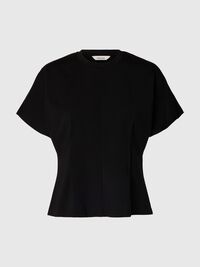 FITTED T-SHIRT, Black, highres