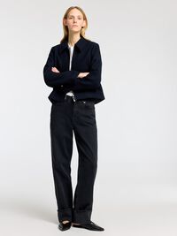 TAILORED WOOL BLEND  JACKET, Dark Sapphire, highres