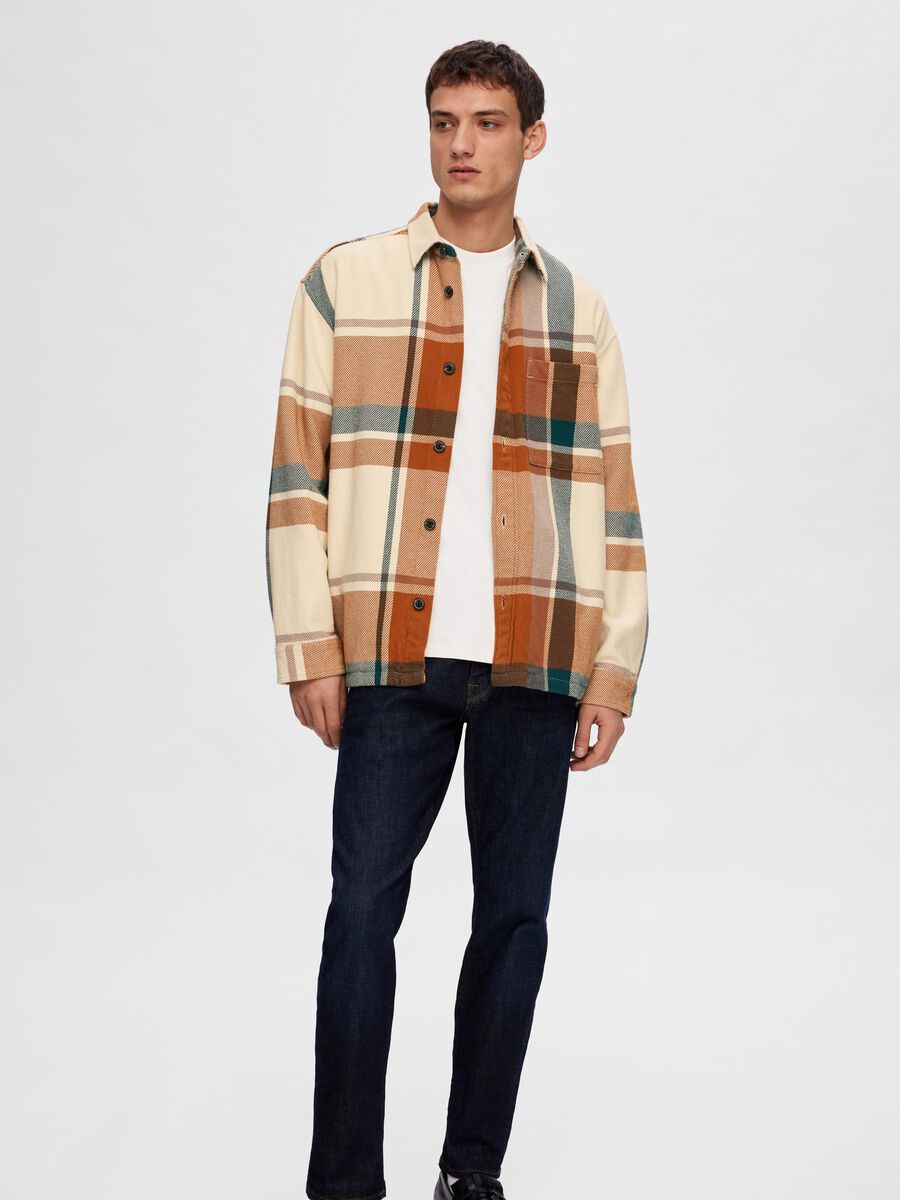 Selected CHECKED OVERSHIRT, Sugar Almond, highres - 16092270_SugarAlmond_003.jpg
