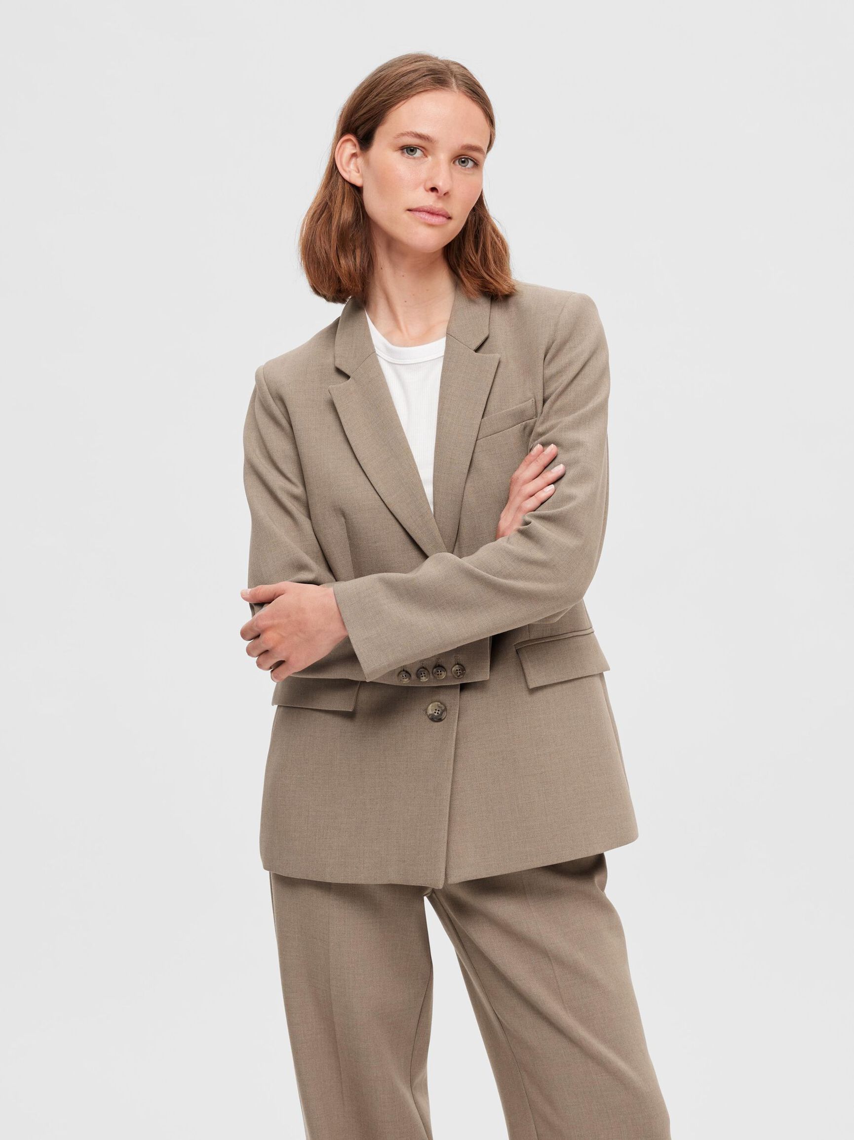 VISCOSE BLEND CLASSIC BLAZER, Camel, highres