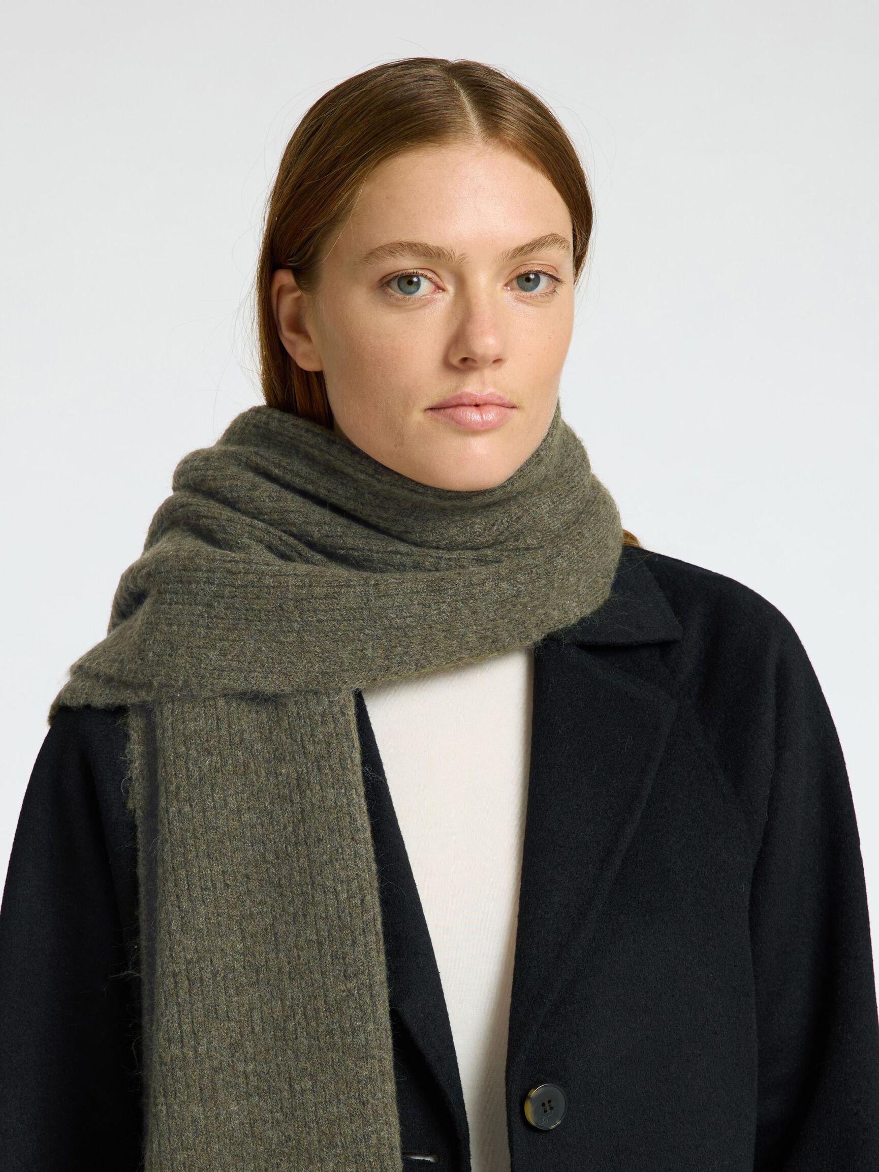 RIBBED WOOL BLEND SCARF, Kalamata, highres