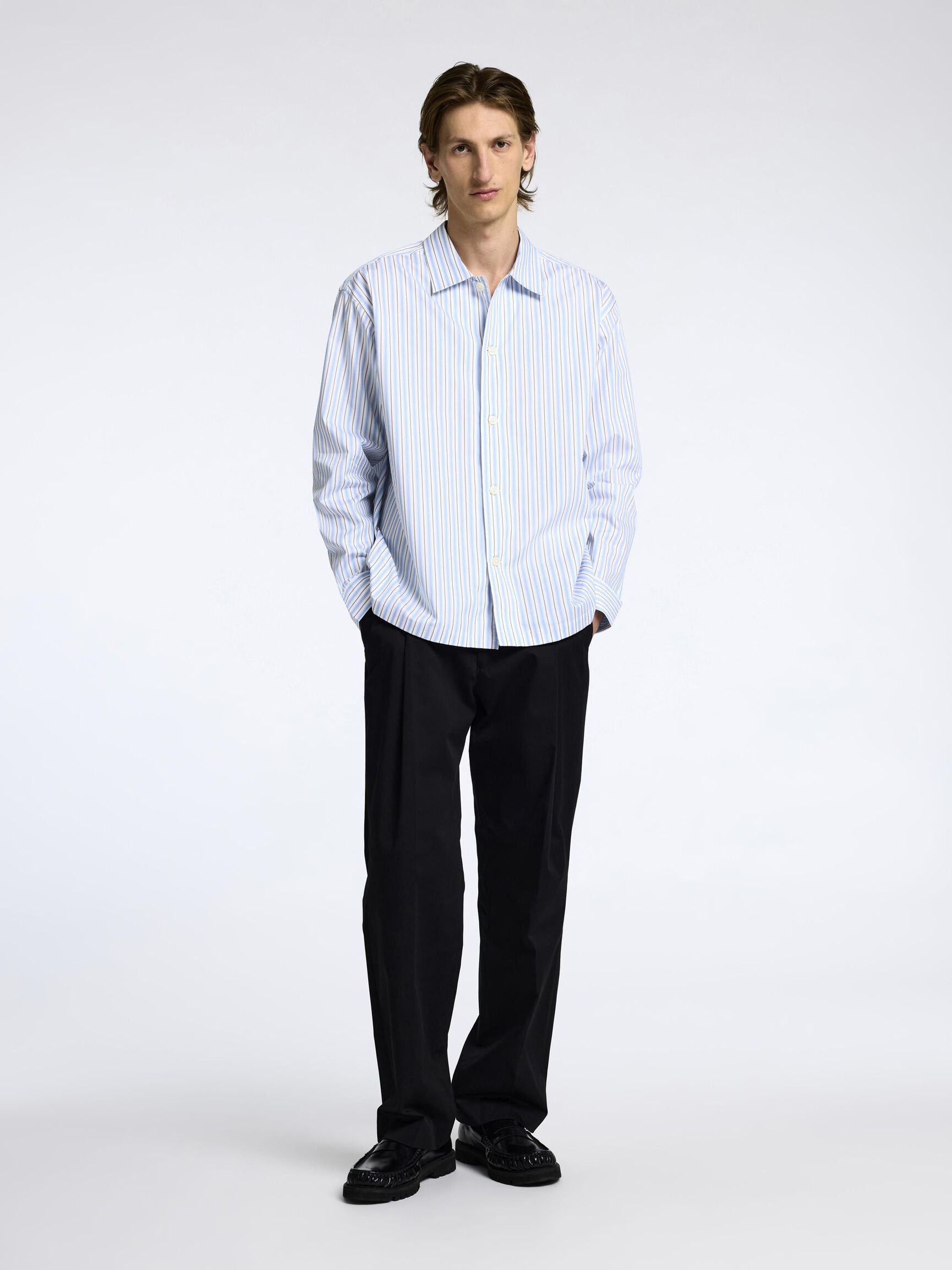 100% COTTON OVERSHIRT, Sky Blue, highres