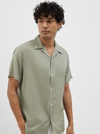 CUBANSK KRAGE SKJORTE, Vetiver, highres