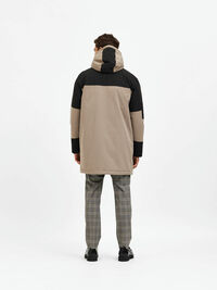 TWEEKLEURIGE GEWATTEERDE JAS, Black, highres