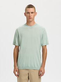 100% MERINO WOOL T-SHIRT, Aqua Gray, highres
