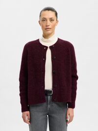LONG-SLEEVED CARDIGAN, Fig, highres