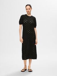 GEBREIDE MAXI JURK, Black, highres
