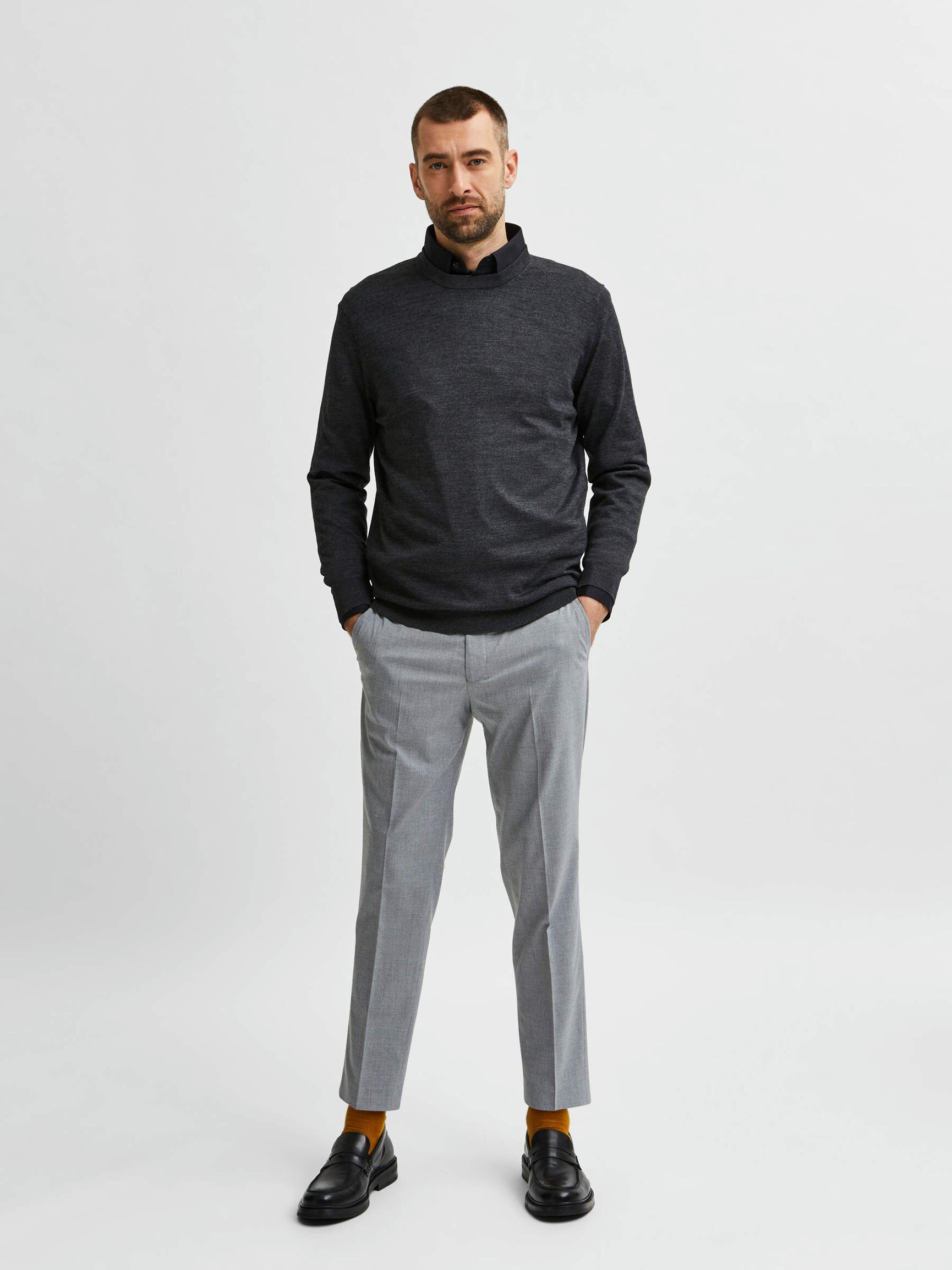 LÅNGÄRMAD TRÖJA, Medium Grey Melange, highres
