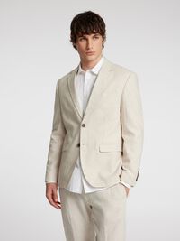 REGULAR FIT SINGLE-BREASTED BLAZER, Oatmeal, highres