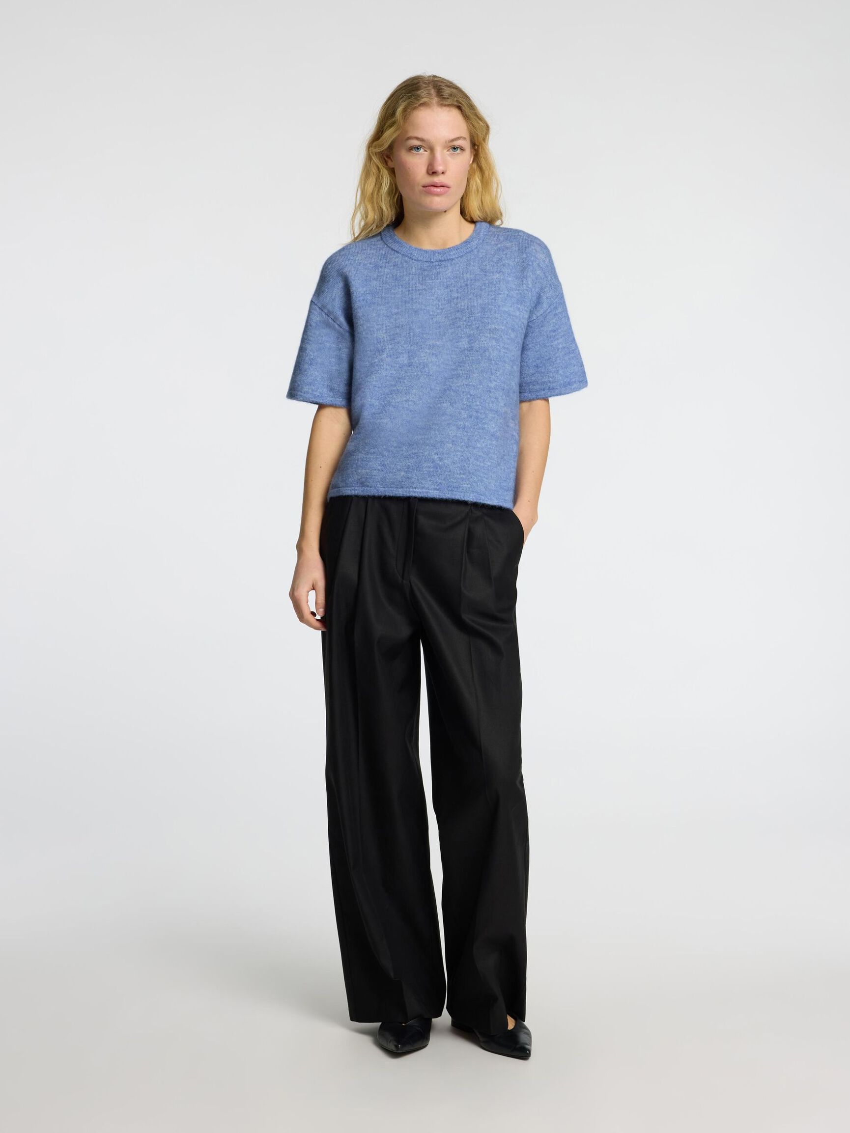 KURZARM WOLLGEMISCH OBERTEIL, Cornflower Blue, highres