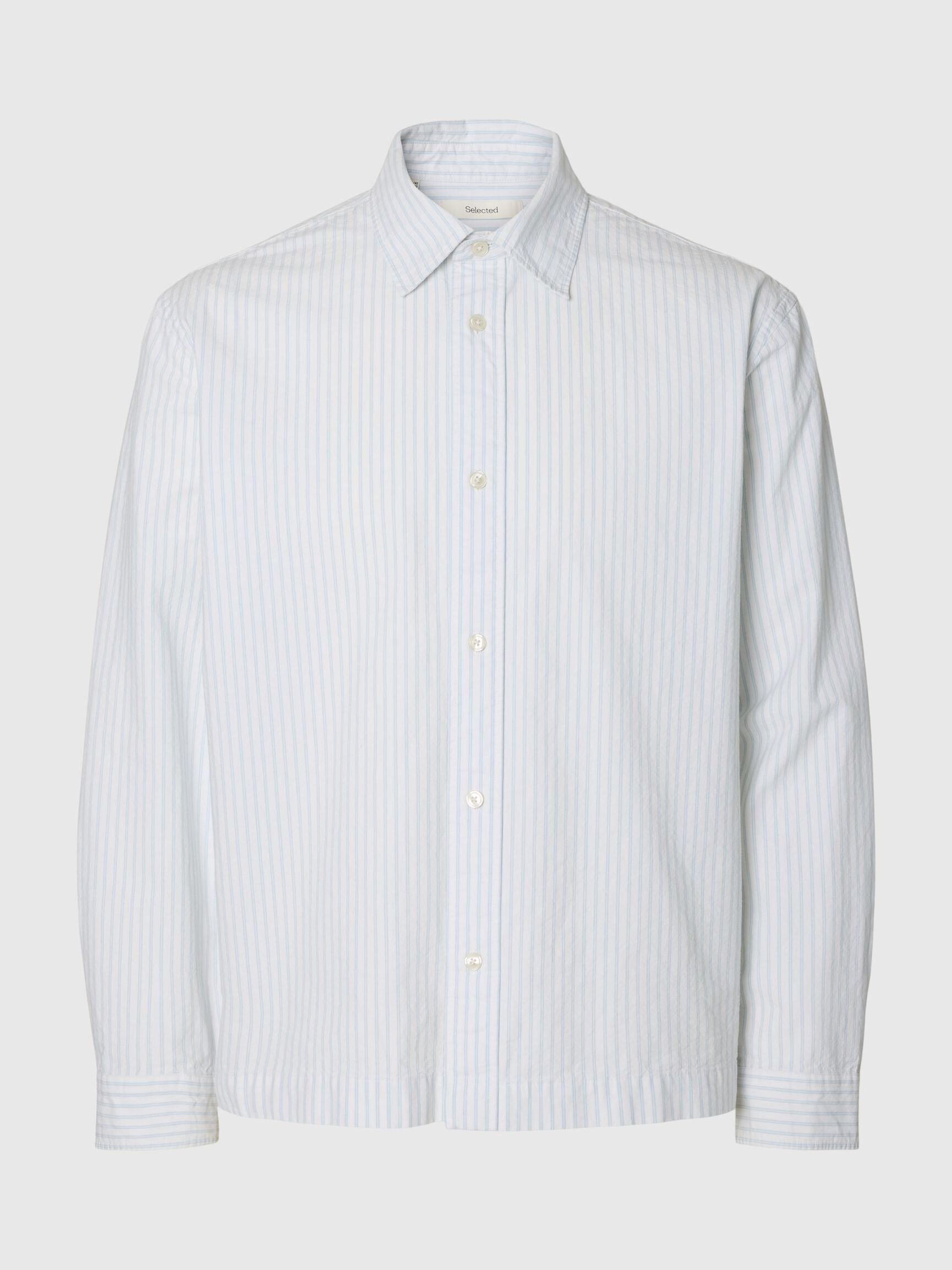 RELAXED FIT LANGÆRMET SKJORTE, White, highres
