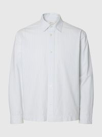RELAXED FIT LANGÆRMET SKJORTE, White, highres
