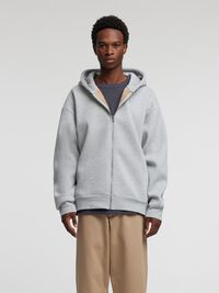 HETTE SWEATSHIRT MED GLIDELÅS, Grey Melange, highres