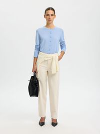 100% MERINO WOOL KNITTED CARDIGAN, Cashmere Blue, highres