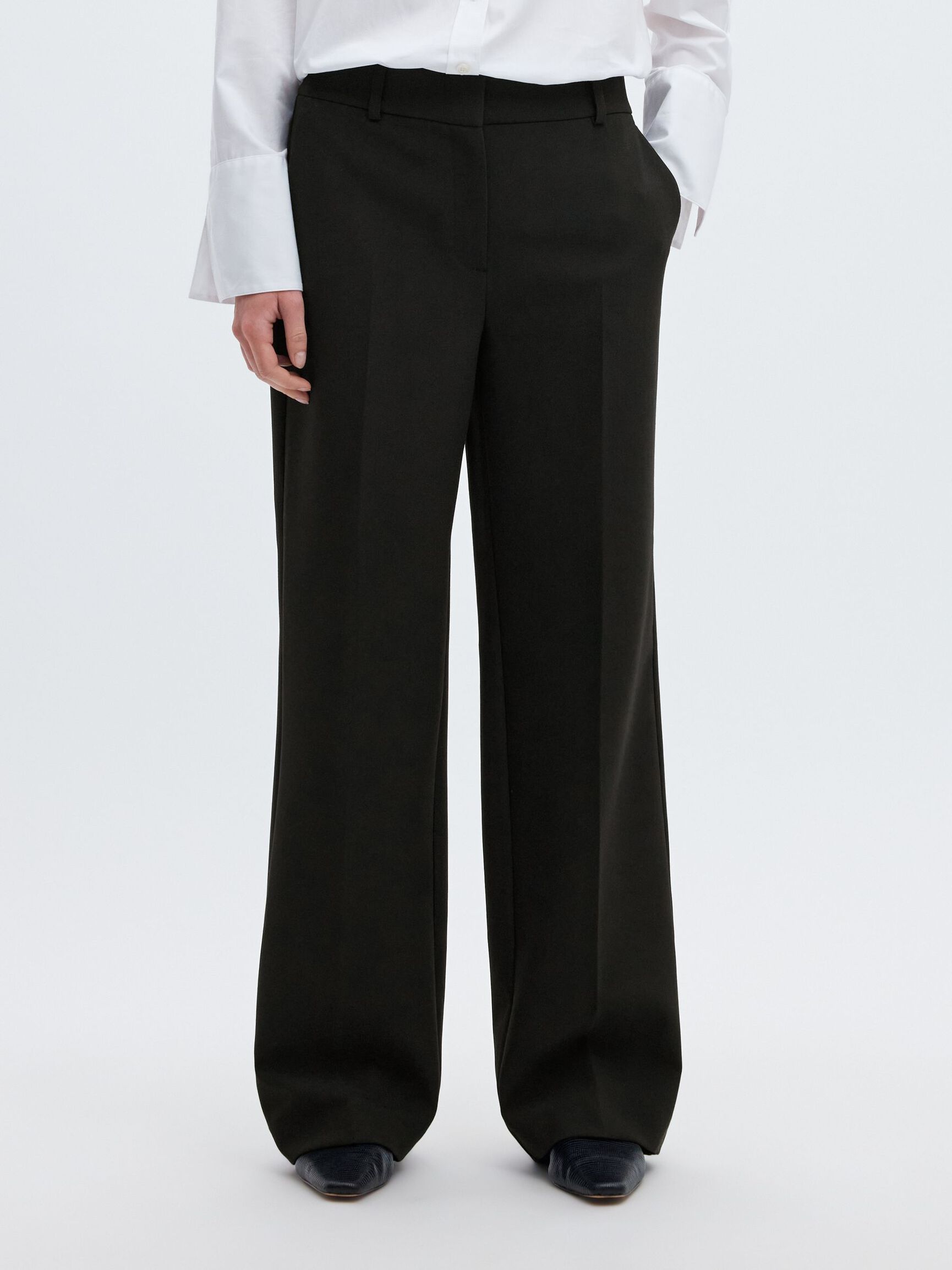 WOVEN TROUSERS, Black, highres