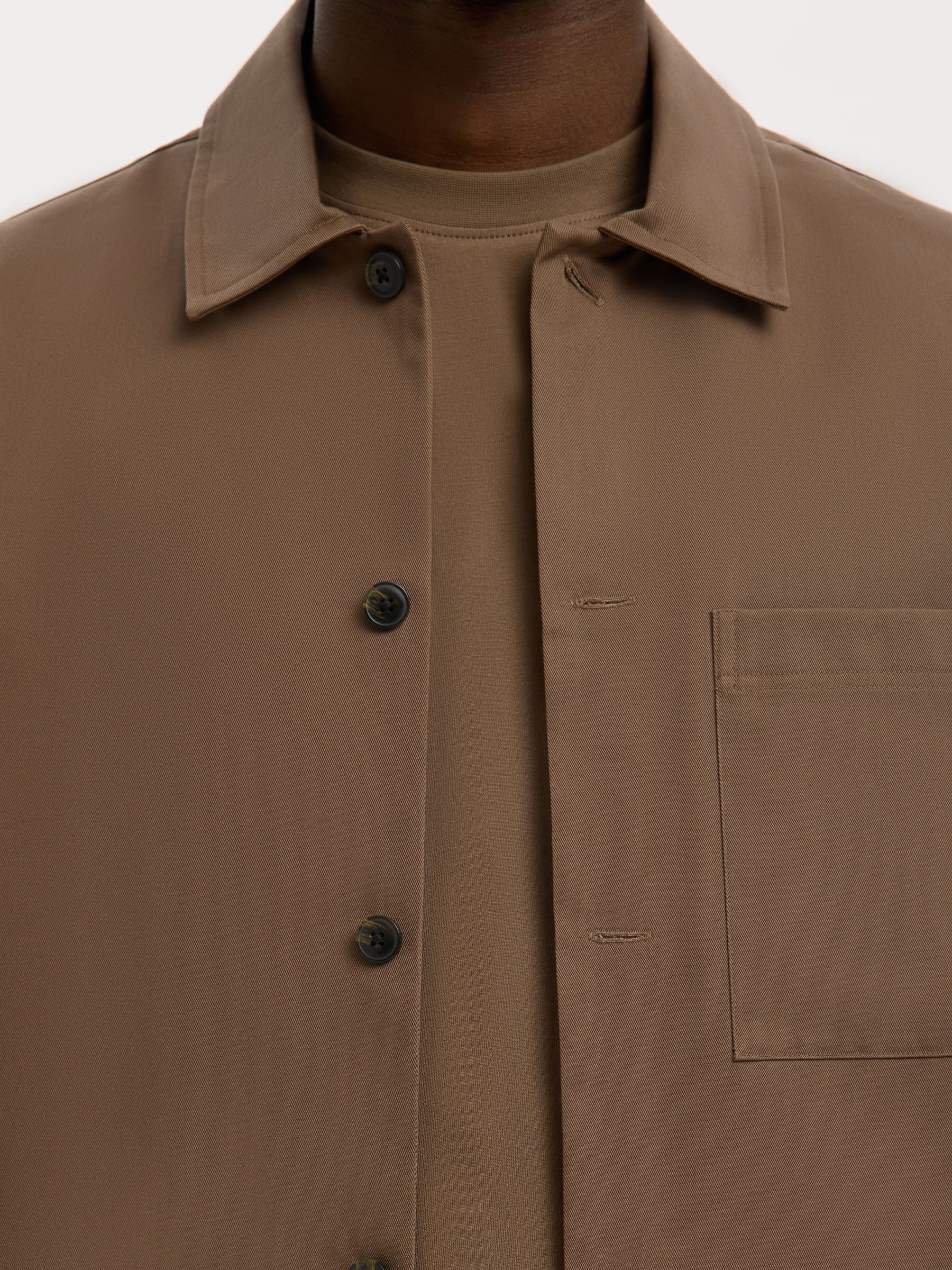 REGULAR FIT TWILL OVERSHIRT, Chocolate Chip, highres