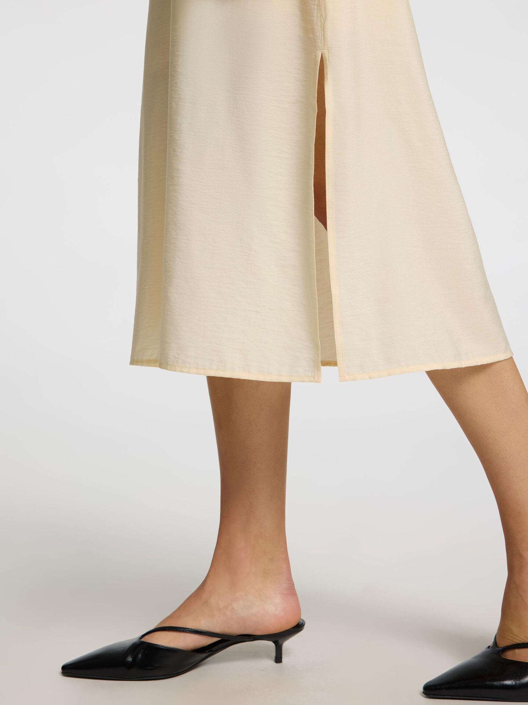 SANS MANCHES ROBE MI-LONGUE, Birch, highres