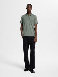 ZIPPER POLO SHIRT, Agave Green, highres