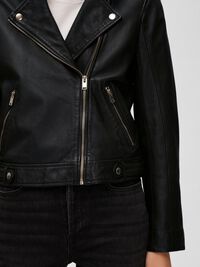 CLASSIC LEREN JAS, Black, highres