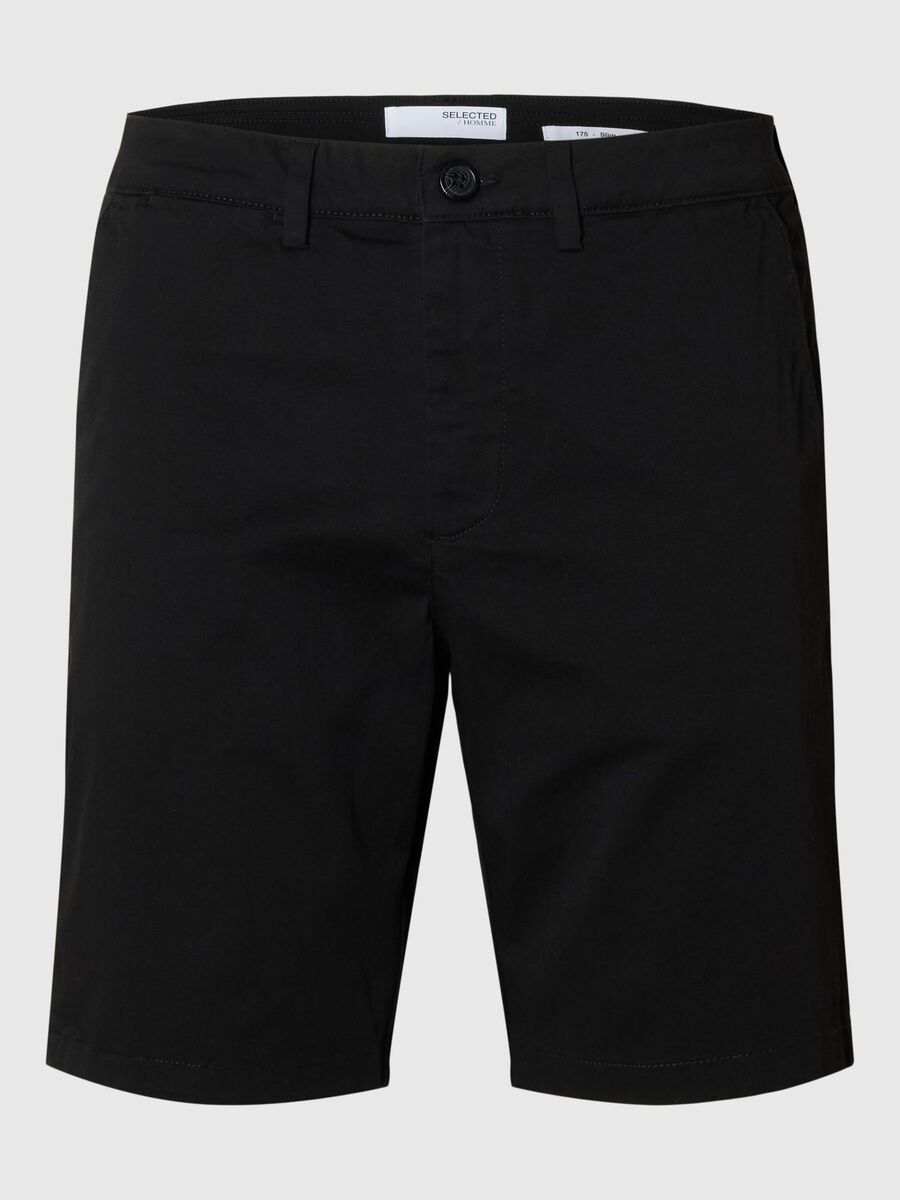Selected SLIM-FIT CHINO SHORTS, Black, highres - 16092329_Black_001.jpg