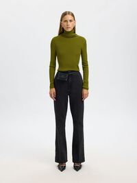 HOOG GETAILLEERD FLARED JEANS, Black Denim, highres