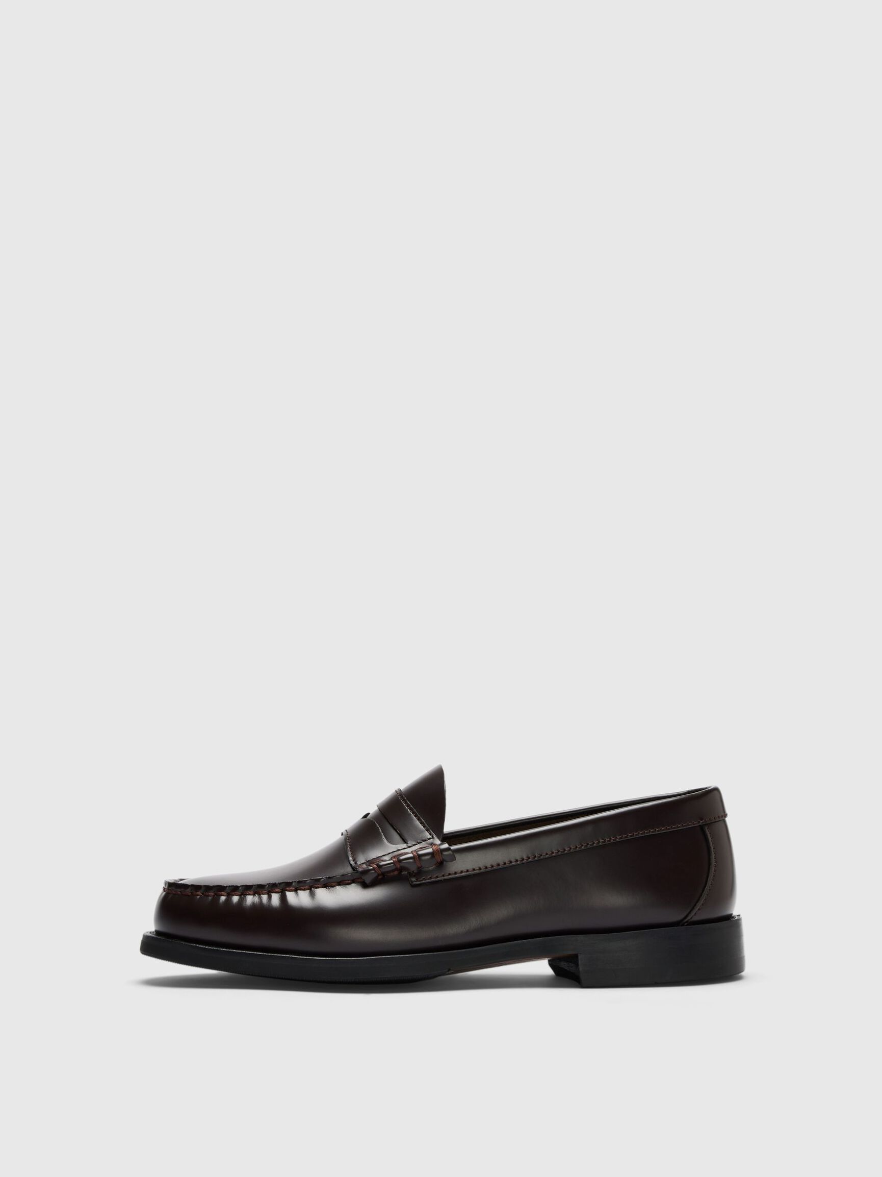 LEATHER PENNY LOAFERS, Demitasse, highres