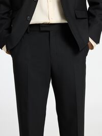 REGULAR FIT WOOL BLEND SUIT TROUSERS, Black, highres
