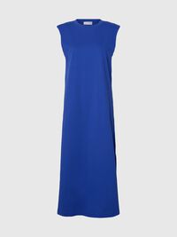 ÄRMELLOSES BAUMWOLL MAXIKLEID, Dazzling Blue, highres