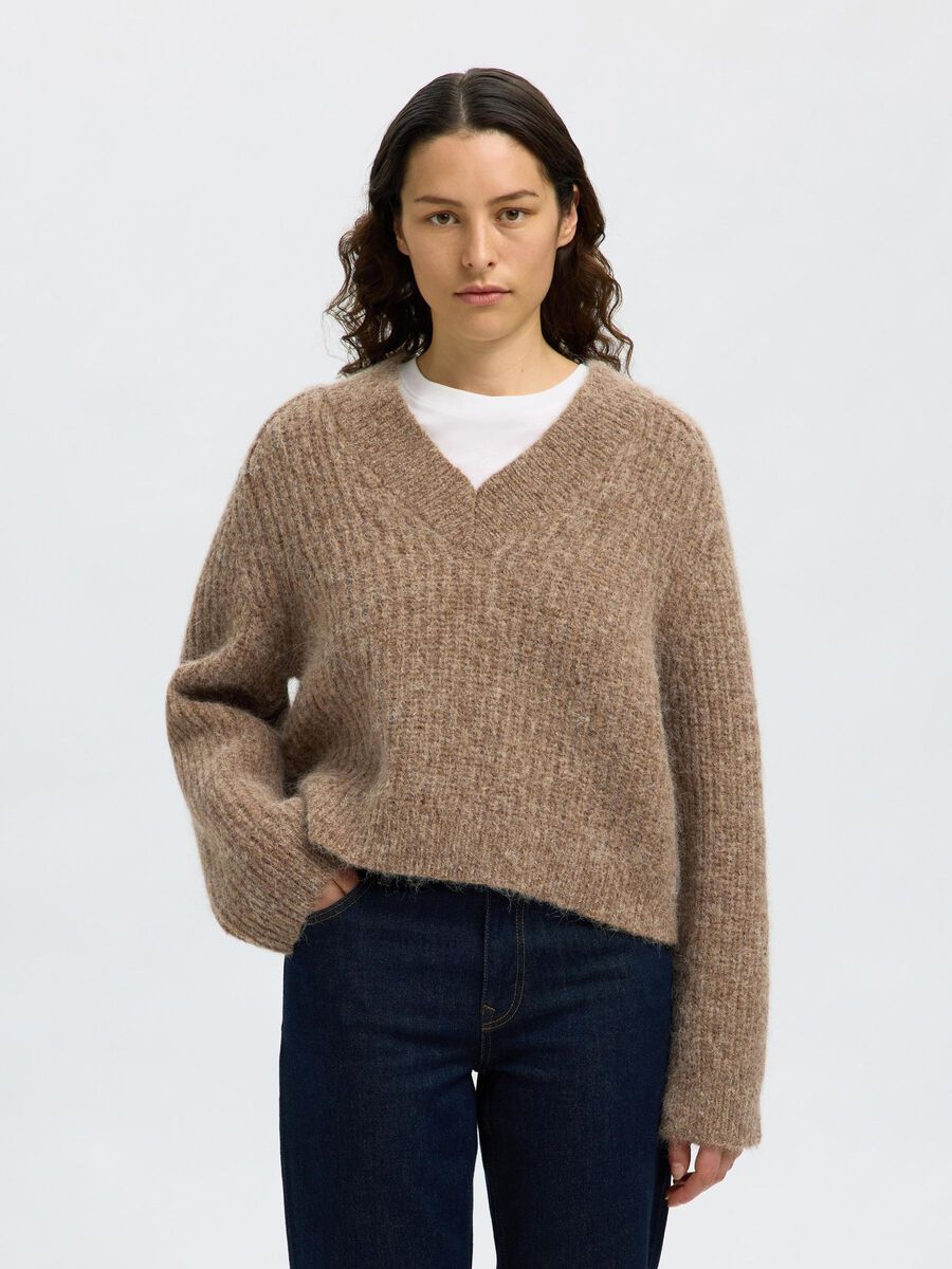 Product tile image - WOOL BLEND  V-NECK JUMPER, Delicioso | 16098375_Delicioso_1207997