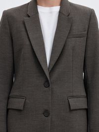 VISCOSE BLEND CLASSIC BLAZER, Dark Grey Melange, highres