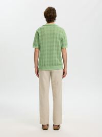 SHORT SLEEVED KNITTED POLO SHIRT, Aspen Green, highres