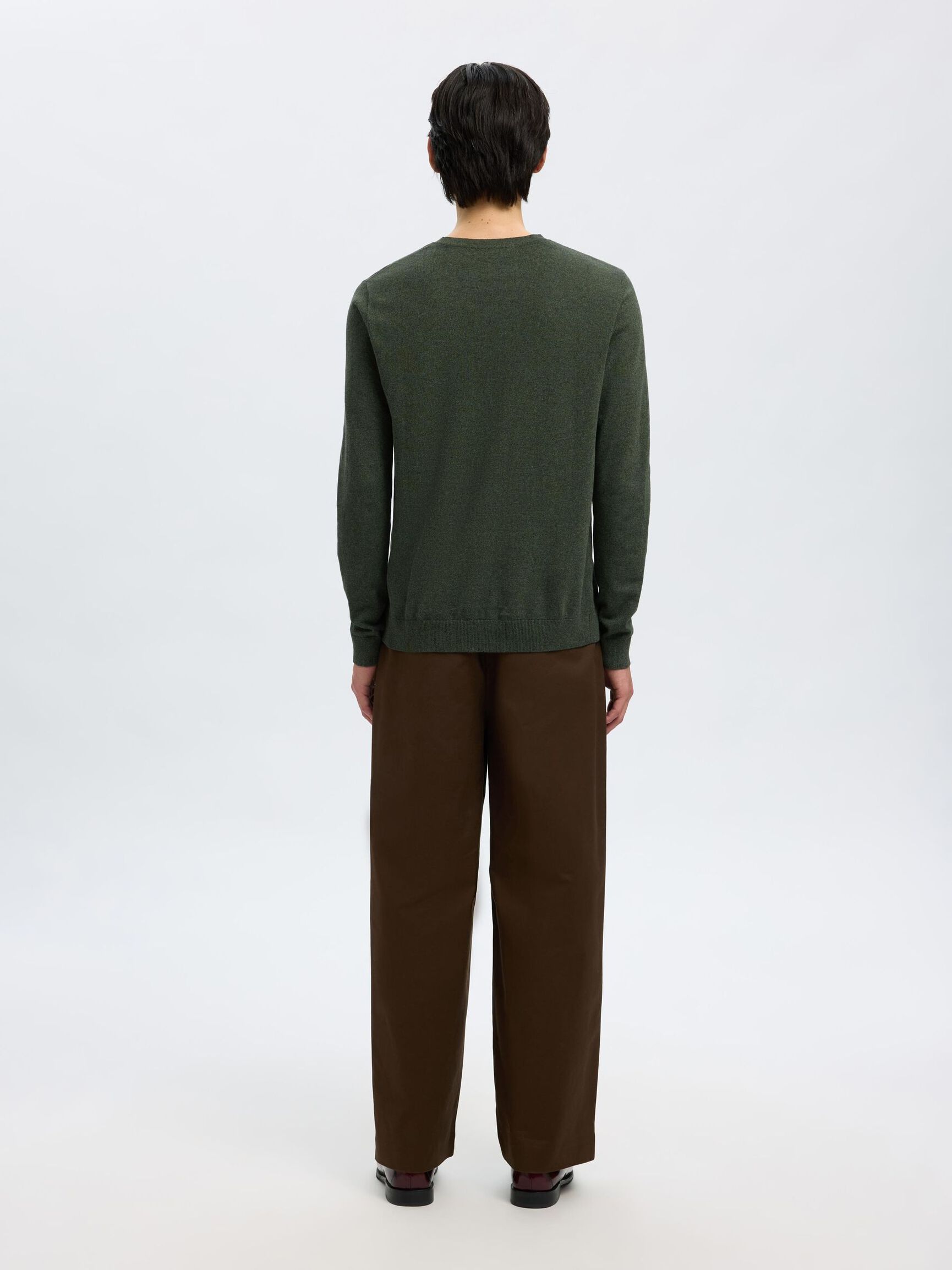 LONG-SLEEVED KNITTED JUMPER, Forest Night, highres