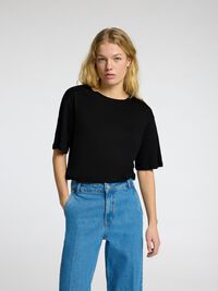 T-SHIRT, Black, highres