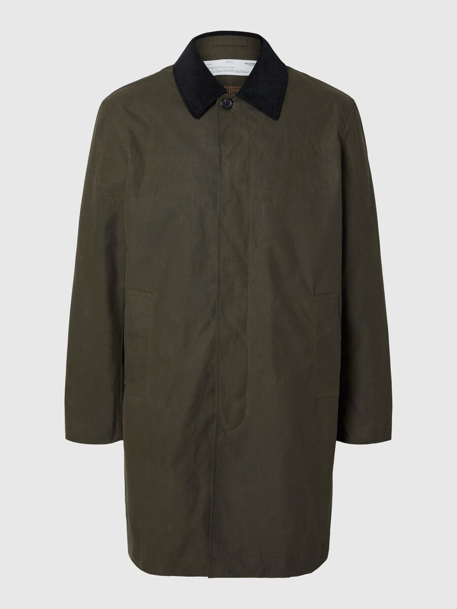 Selected WAXED COTTON COAT, Grape Leaf, highres - 16094042_GrapeLeaf_001.jpg