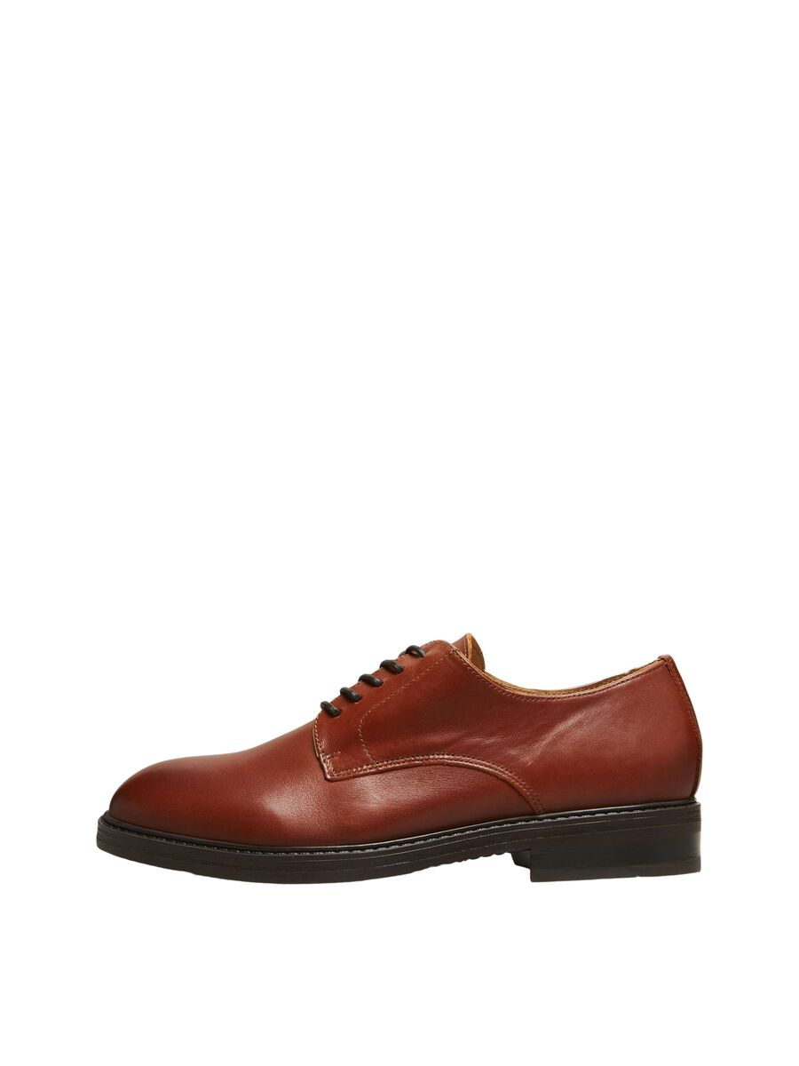 Product tile image - LEATHER DERBY SHOES, Cognac | 16081453_Cognac