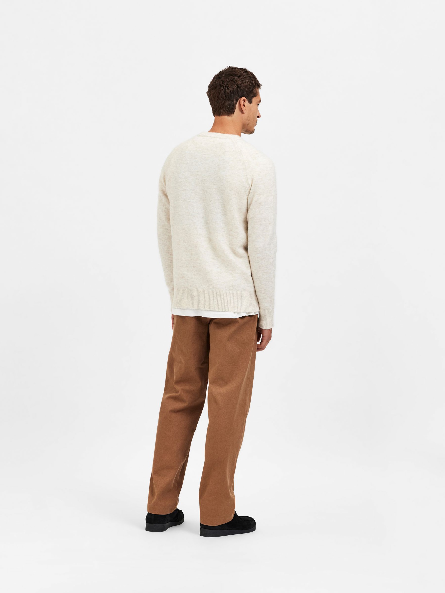 LONG-SLEEVED PULLOVER, Oatmeal, highres