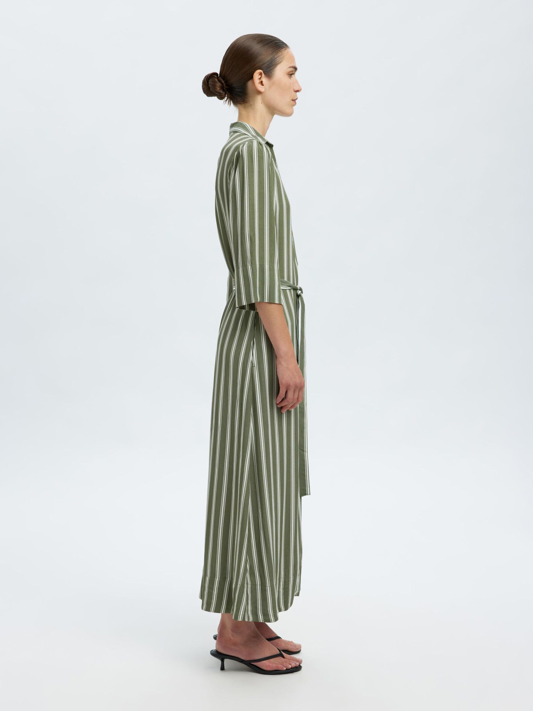 VISCOSE MAXI JURK, Deep Lichen Green, highres