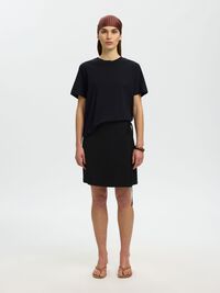 WRAP MINI SKIRT, Black, highres