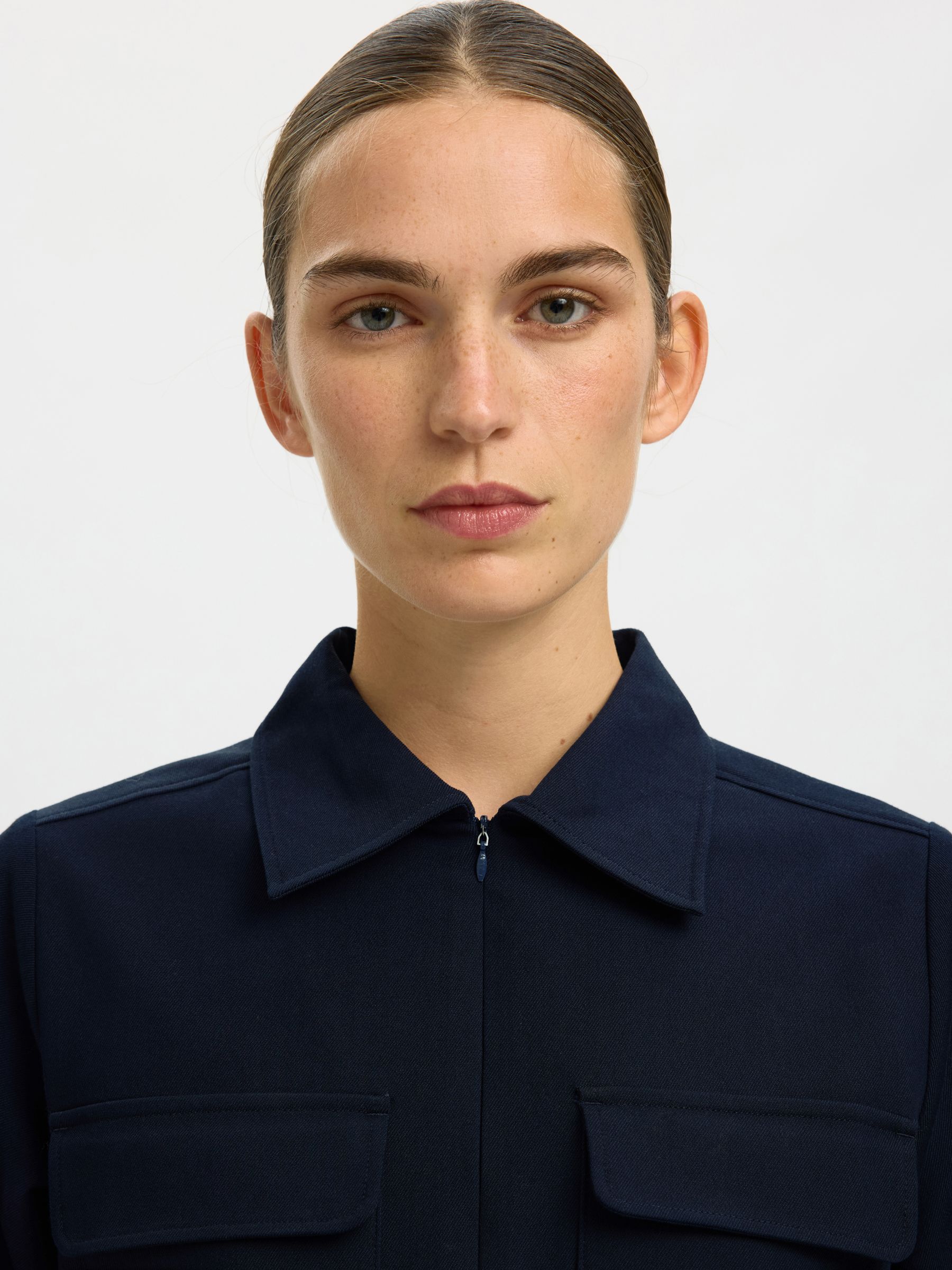 ZIPPED SHIRT, Dark Sapphire, highres