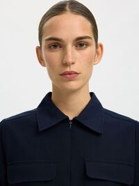 ZIPPED SHIRT, Dark Sapphire, highres