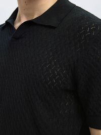 CAMICIA POLO IN MAGLIA, Black, highres