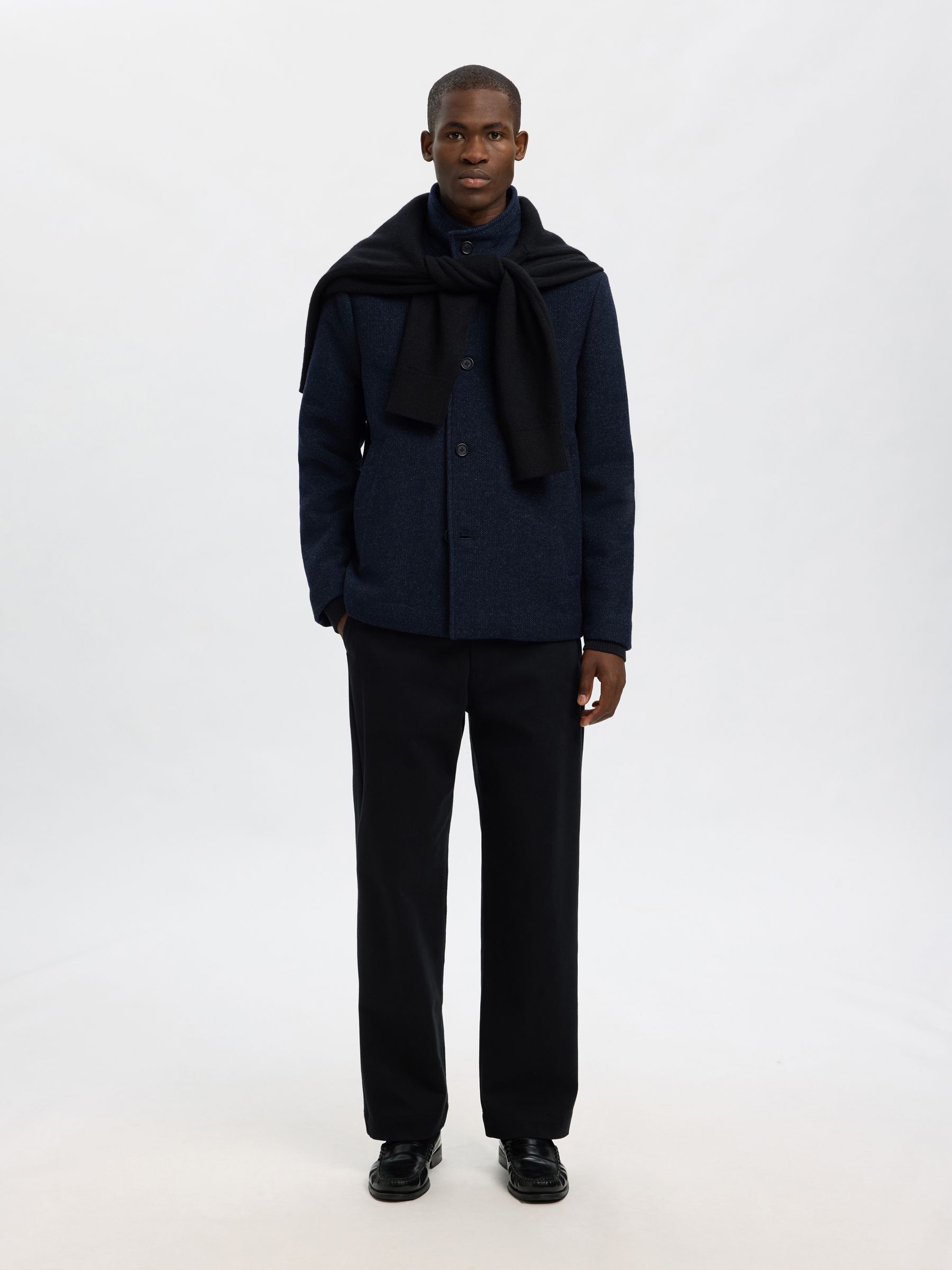 WOOL BLEND JACKET | Blue | Selected