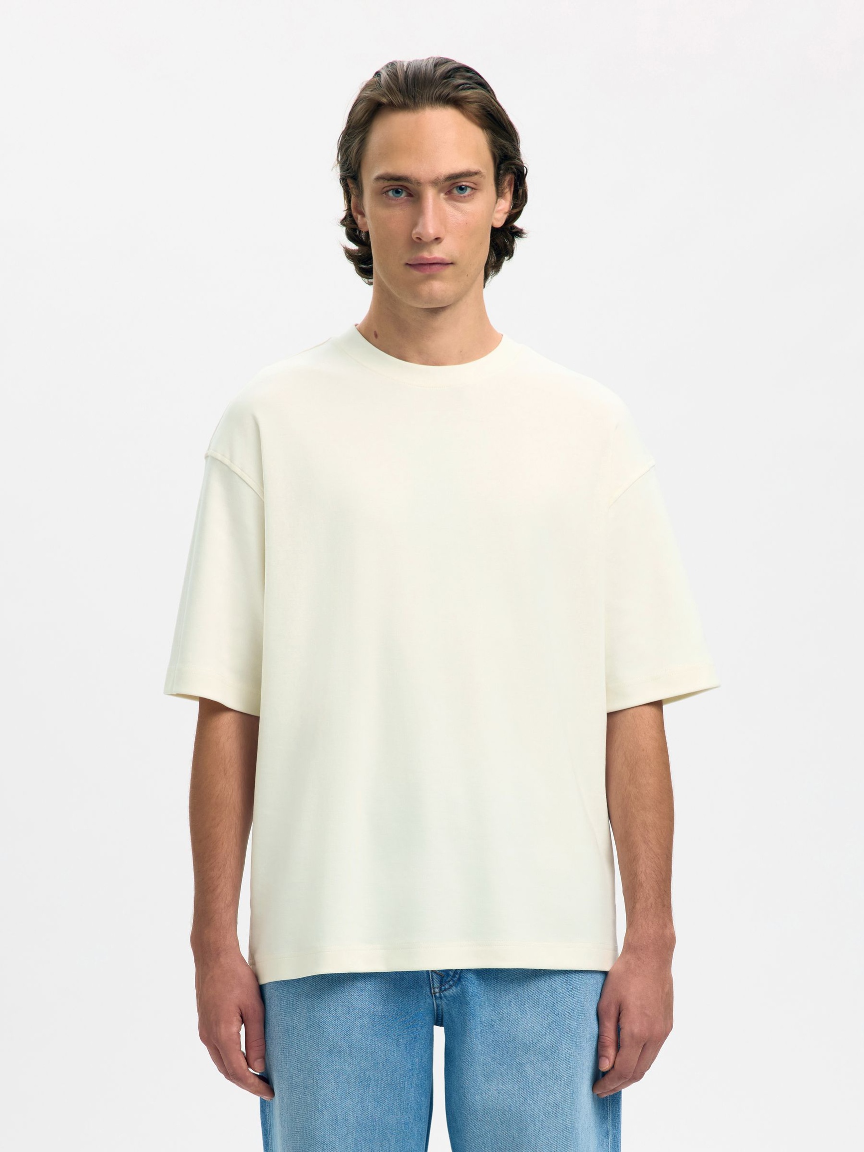 CORTE RELAJADO CAMISETA, Egret, highres