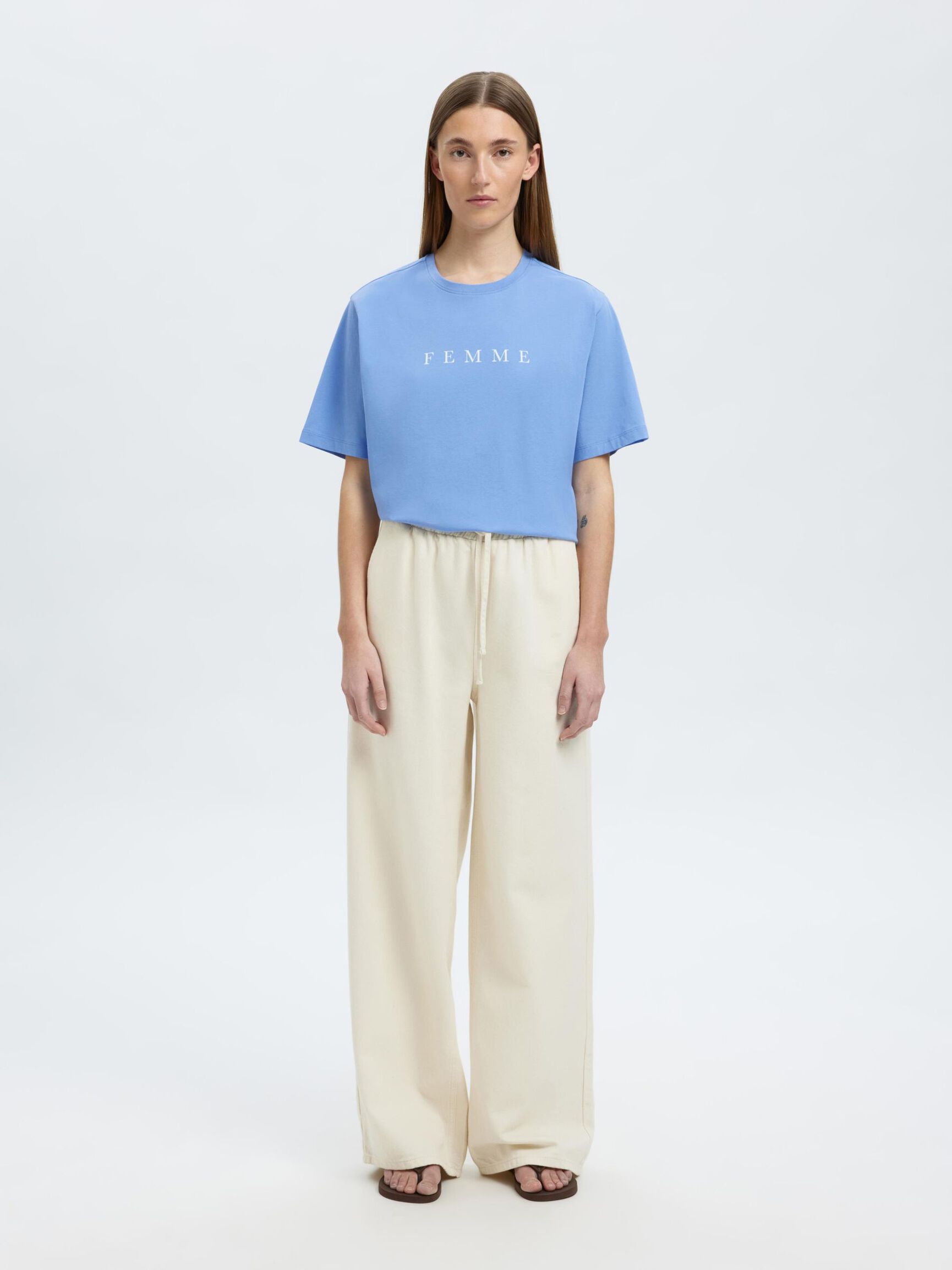 PRINTET T-SHIRT, Cornflower Blue, highres
