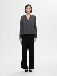 CUELLO EN V BLUSA DE CUELLO EN PICO, Volcanic Ash, highres