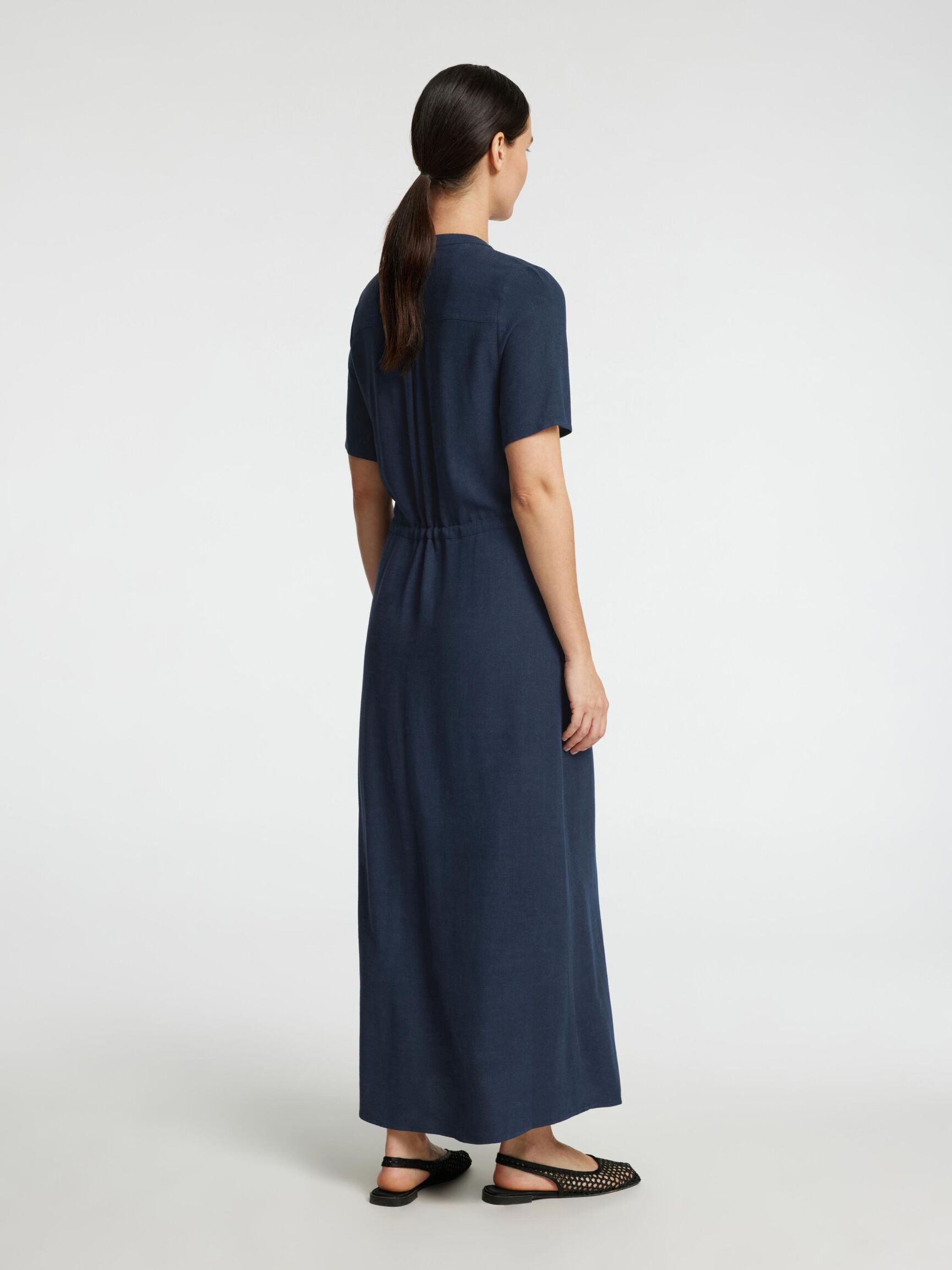 SHORT SLEEVED SHIRT DRESS, Dark Sapphire, highres