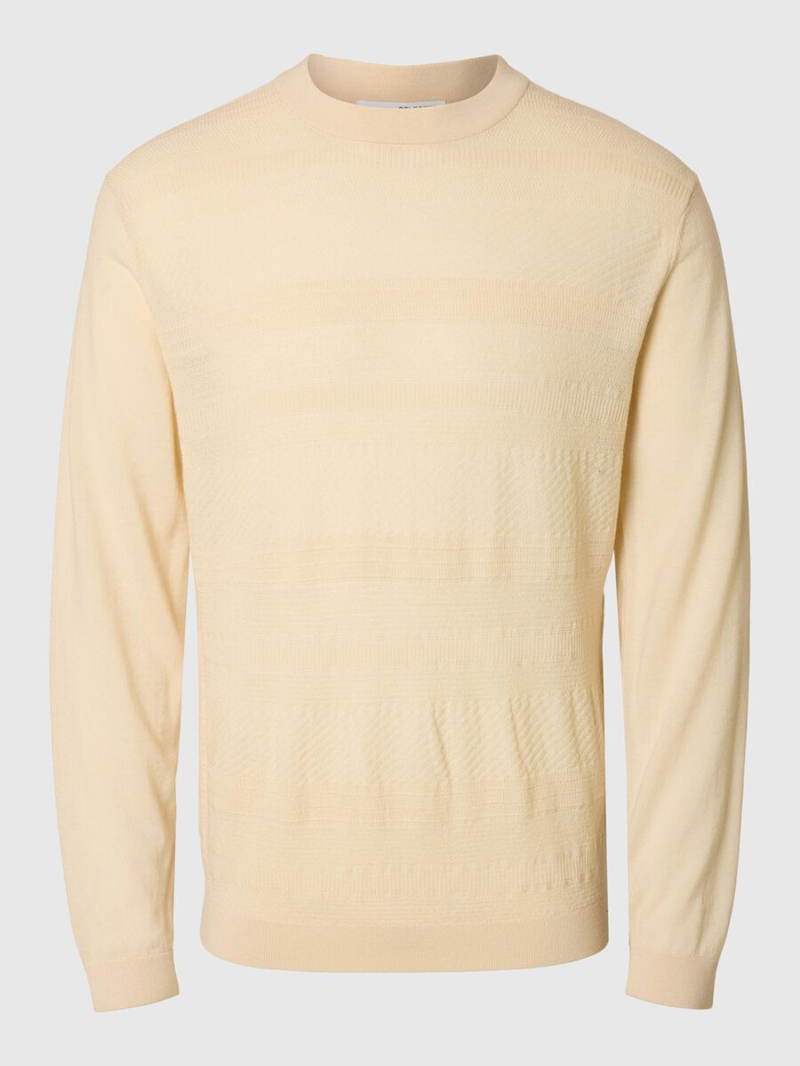 Selected 100% MERINO WOOL CREWNECK JUMPER, Angora, highres - 16097826_Angora_001.jpg