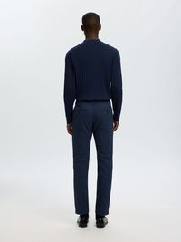 COTTON KNITTED POLO SHIRT, Navy Blazer, highres